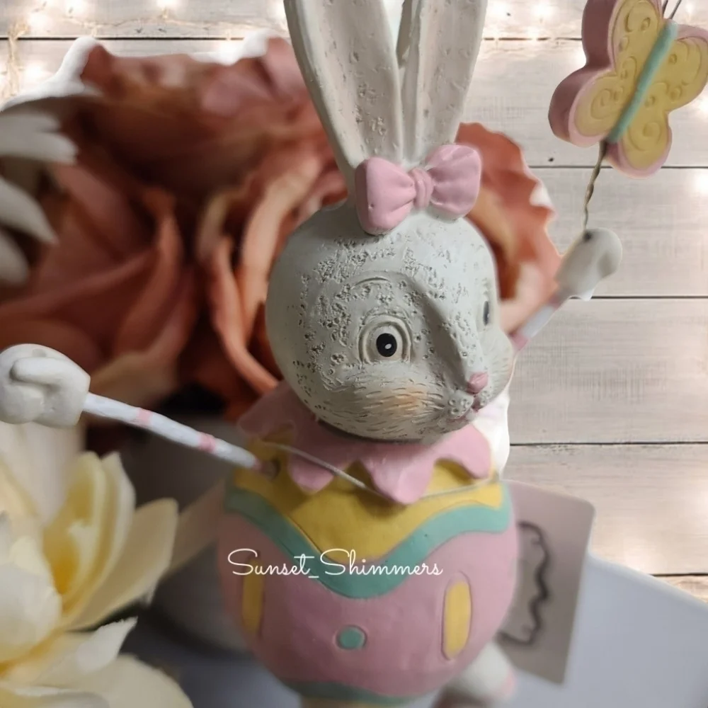 Retired Johanna Parker Easter Bunny w/ Butterfly Retro Vintage Style New